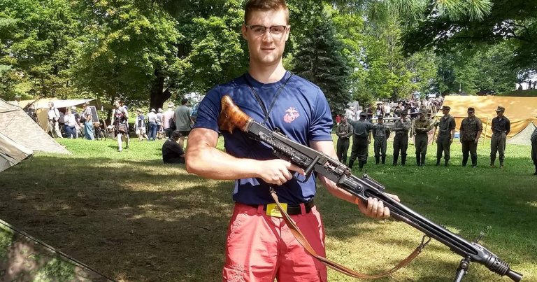 The Marine Corps is investigating a deployed machine-gunner who seems to be a Nazi fanboy