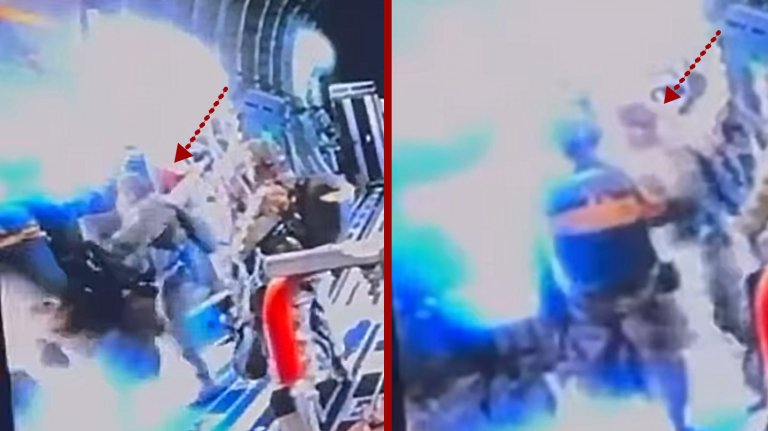 A video captured a jumpmaster acting as the flight ‘safety’ grabbing a soldier whose static line had wrapped around his neck.